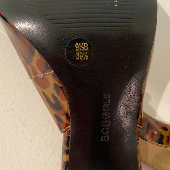 🎉Host Pick 🎉 BCBGirls Leopard Print Peep Toe Stiletto Heeled Sandal Size 9.5 - Picture 10 of 11